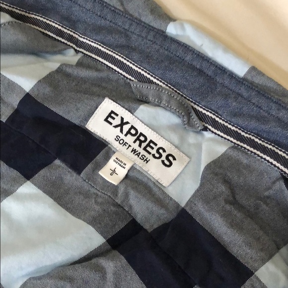Blue checkered express button down - Picture 3 of 3